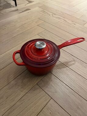 Le Creuset Red Ombré Enamel 1.5L Cast Iron Saucepan with Long Handle